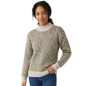 VTG Partners by Mervyns Nordic Fair Isle Mock Neck Sweater Retro Geometric M